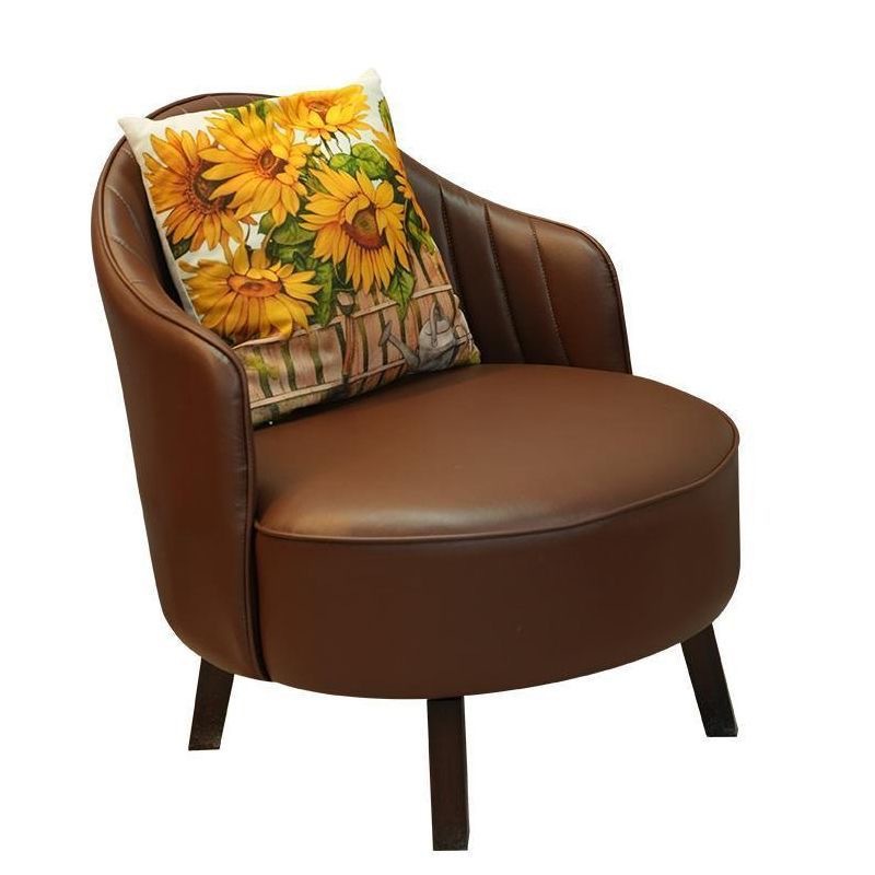 New flower surround backrest chair single swivel sofa chair relaxed living room balcony home retro light luxury leather chair