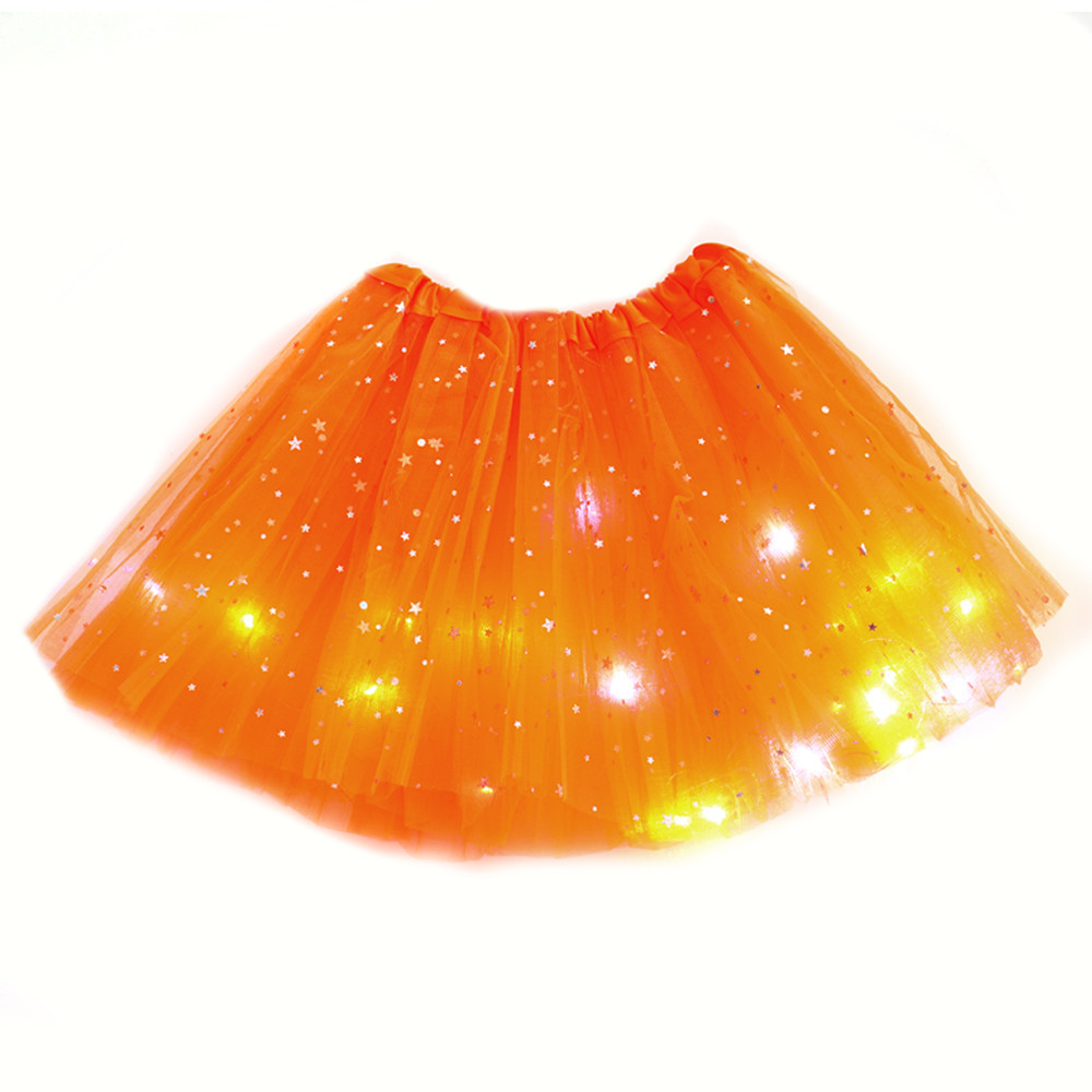 Picture of ins foreign trade European and American children's sequins led with light luminous tutu skirt luminous half-length mesh skirt light tutu skirt