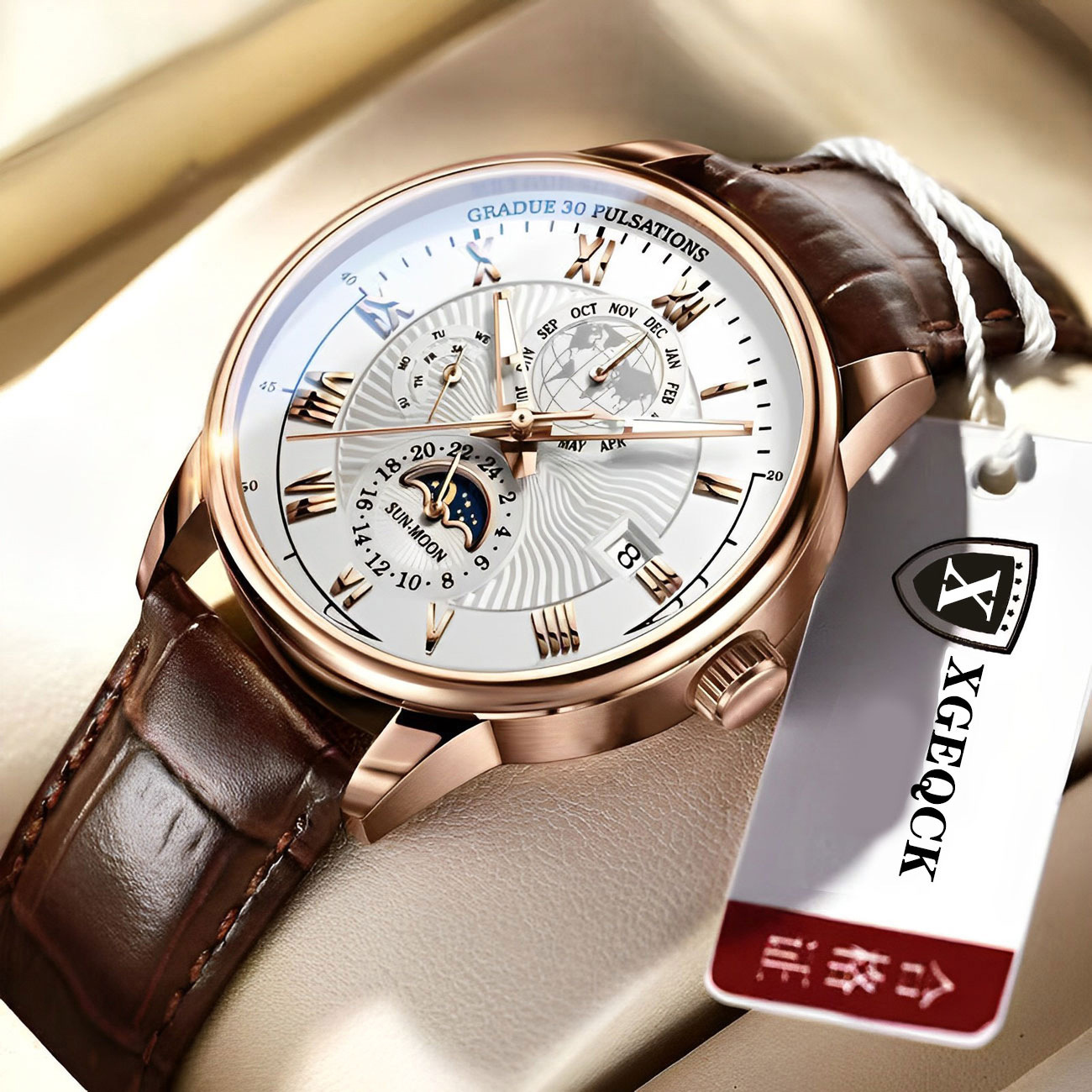 Picture of Watch Men's Top Ten Swiss Automatic Watch Waterproof Luminous Mechanical Belt Quartz Watch Genuine Business Watch
