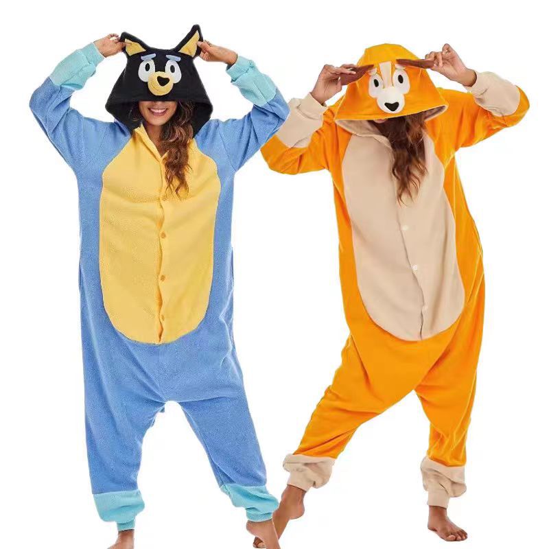 Cross-Border Amazon Polar Fleece Baby Series Halloween Cartoon Animal Onesie Pajamas for Couples 2024 New Style