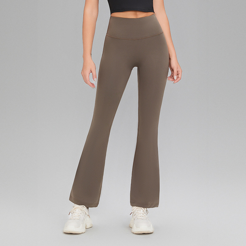 Picture of Lycra High-elastic Naked Shark Pants Hip-lifting High Waist Slimming Wide Leg Sports Fitness Flared Pants Women's Outer Wear Yoga Pants