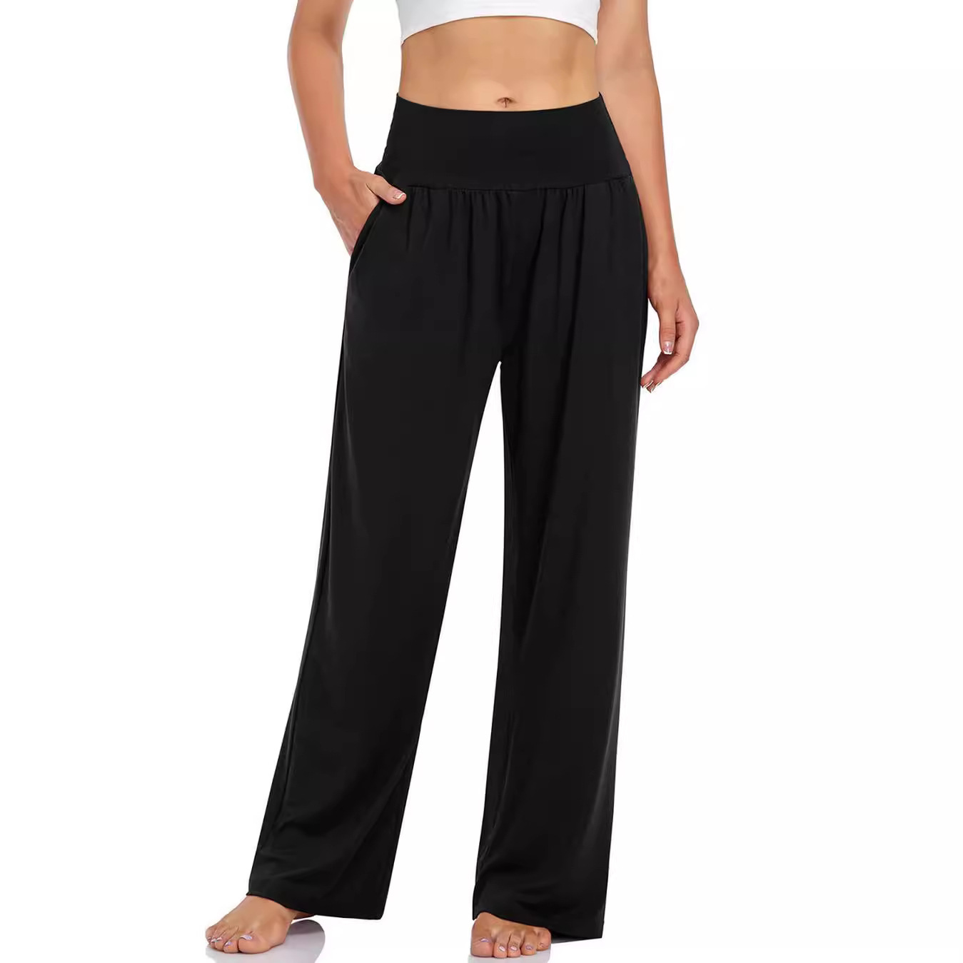 Picture of 2023 Spring/Summer Yoga Running Pants Cool Casual Pants for Women Summer Popular Style Lazy Style, Comfortable Wide-Leg Pants