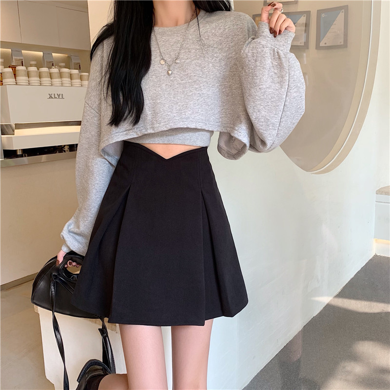 Plus size New High waist sheath skirt black 23 fat mma short skirt irregular early autumn jk slimming 20