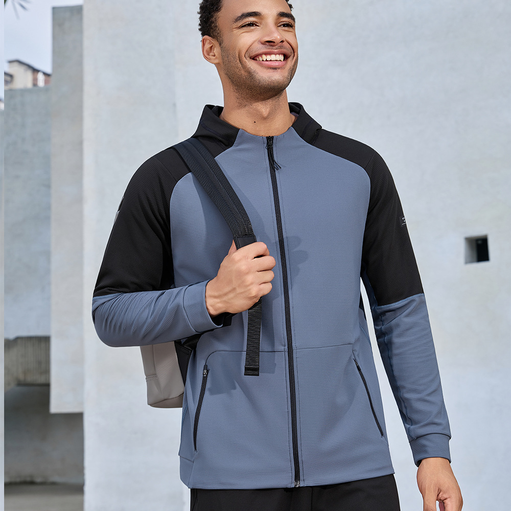 Autumn and Winter New Outdoor Sports Jacket Quick Dry Hooded Zipper Long Sleeve Casual Running Training Fitness Top