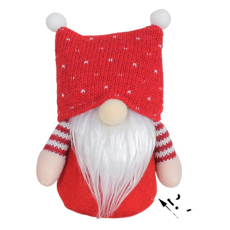 Cross-Border Christmas Knitted Hat Couple Doll Hong Kong Love Creative Square Hat Faceless Doll White Beard Old Man Decoration