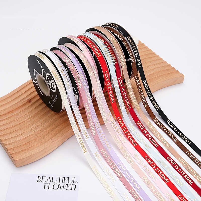 1cm bronzing thread English ribbon flower bouquet flower letter ribbon bow material floral florist