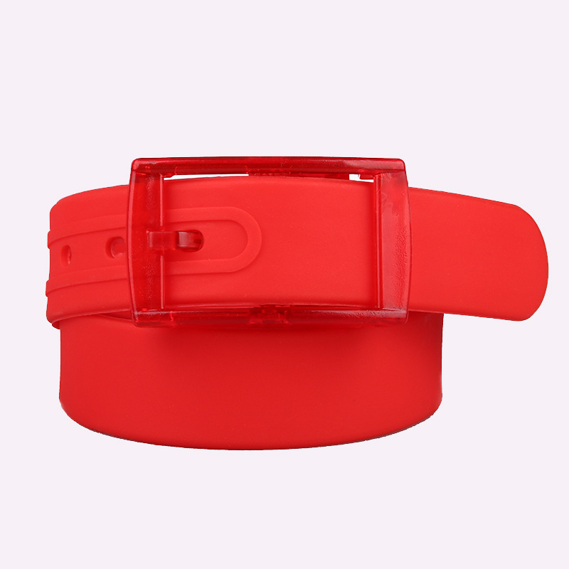 High Quality Silicone Belt, Unisex Belt, Plastic Buckle, Candy Color, Metal-Free, Scented Belt Wholesale