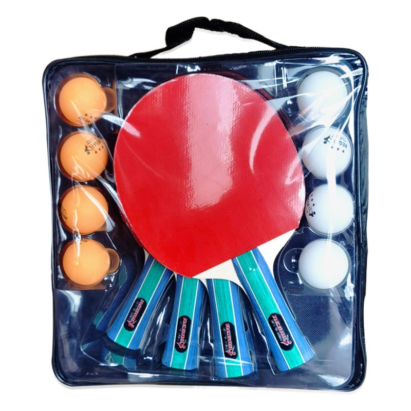 Picture of Cross-border hot sale Regail table tennis racket suit 4 8 ball table tennis racket horizontal racket straight color