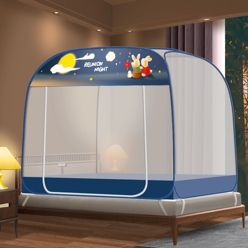Picture of Yurt mosquito net installation-free cross-border household dormitory foldable zipper dustproof bottomless manufacturers a generation of hair