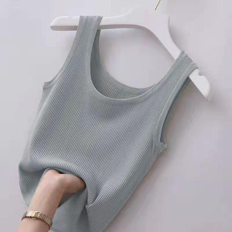 Picture of [Drop Shipping] 40-100kg Camisole Threaded Vest for Women, Large Size, Slim Fit, Outer Wear, Inner Layering Shirt, Sleeveless