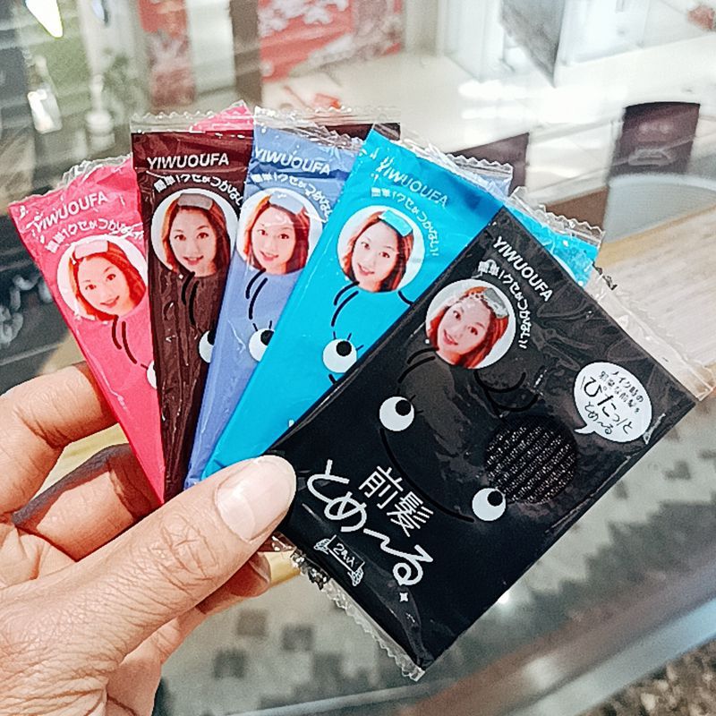 Picture of Kemei Bangs Stickers Magic Posts Bangs Fixed Hair Stickers Bangs Stickers Accessories Hair Accessories Pink Black Colorful