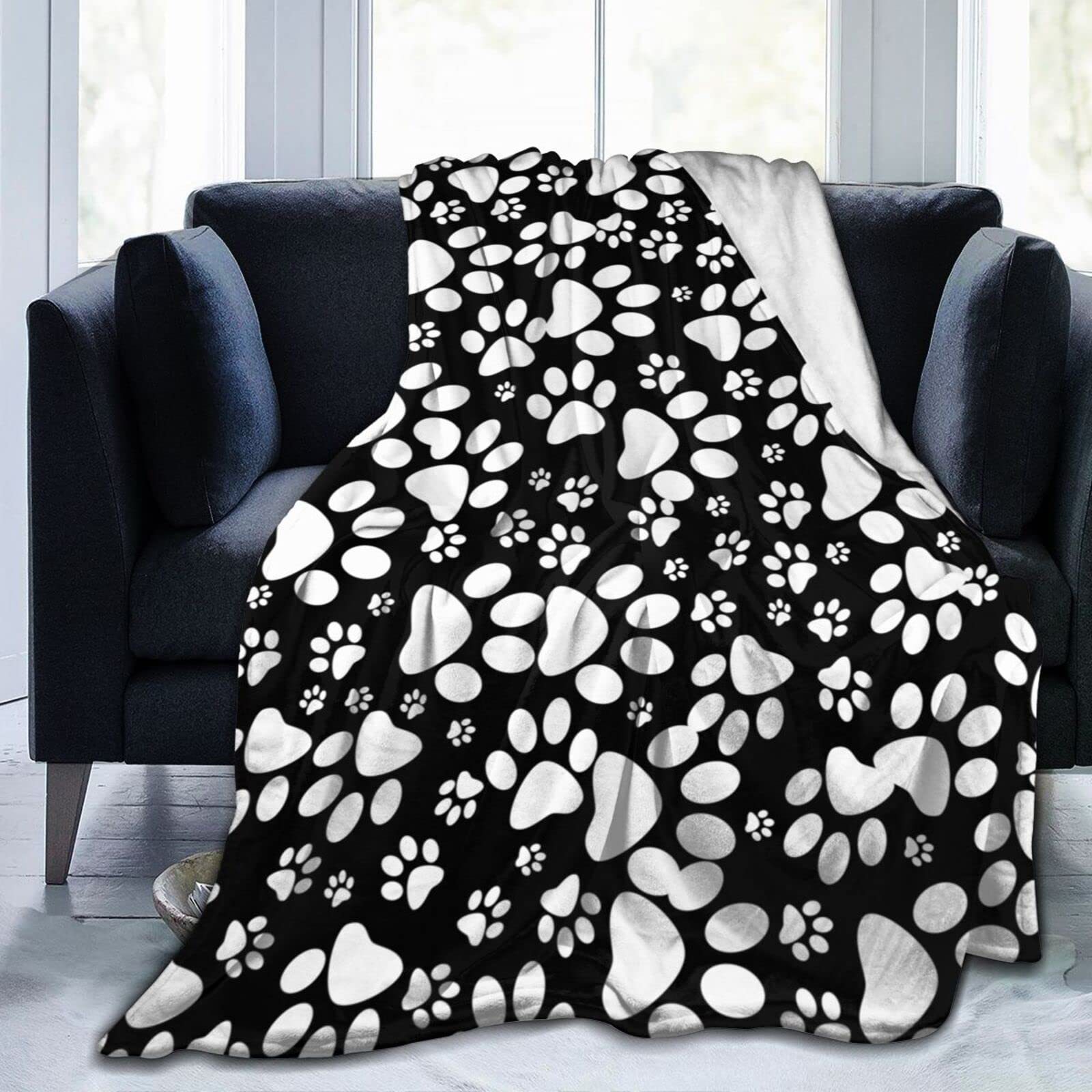 Picture of dog claw print cover blanket plush comfortable soft flannel blanket for bed sofa chair decoration amazon
