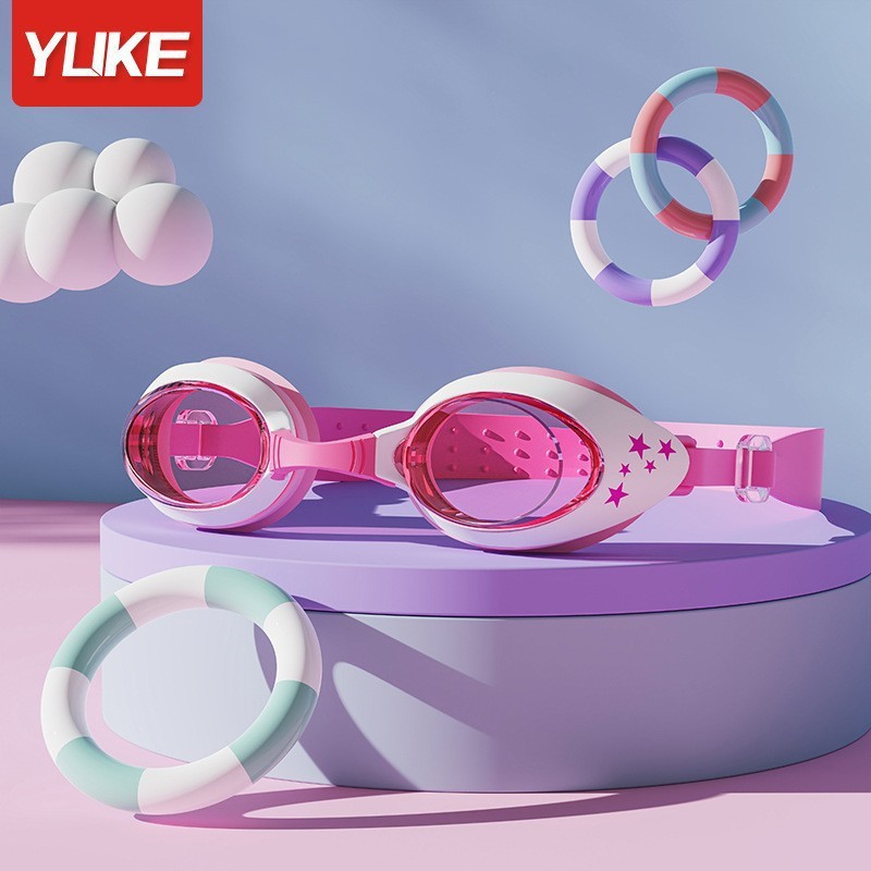 Picture of Children's Goggles Waterproof Anti-Fog HD Boys and Girls Cartoon Professional Swimming Glasses Diving Goggles Swimming Cap suit