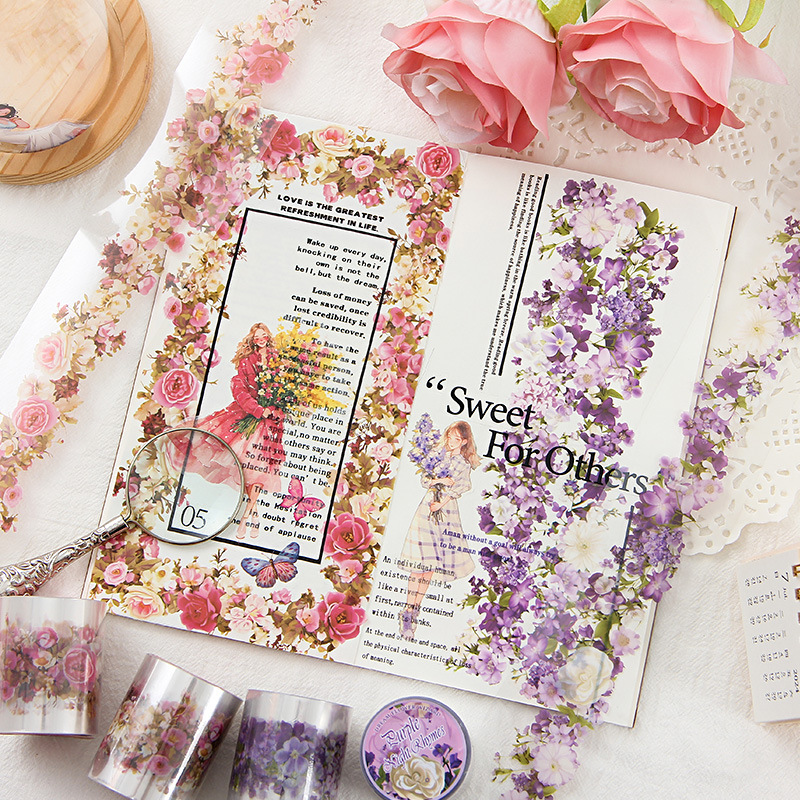 Picture of Yuezhen Dream Flower Wizard of Oz Flower Strip Decorative Hand Account Tape Cross-border Waterproof pet Tape Hand Account Sticker Roll