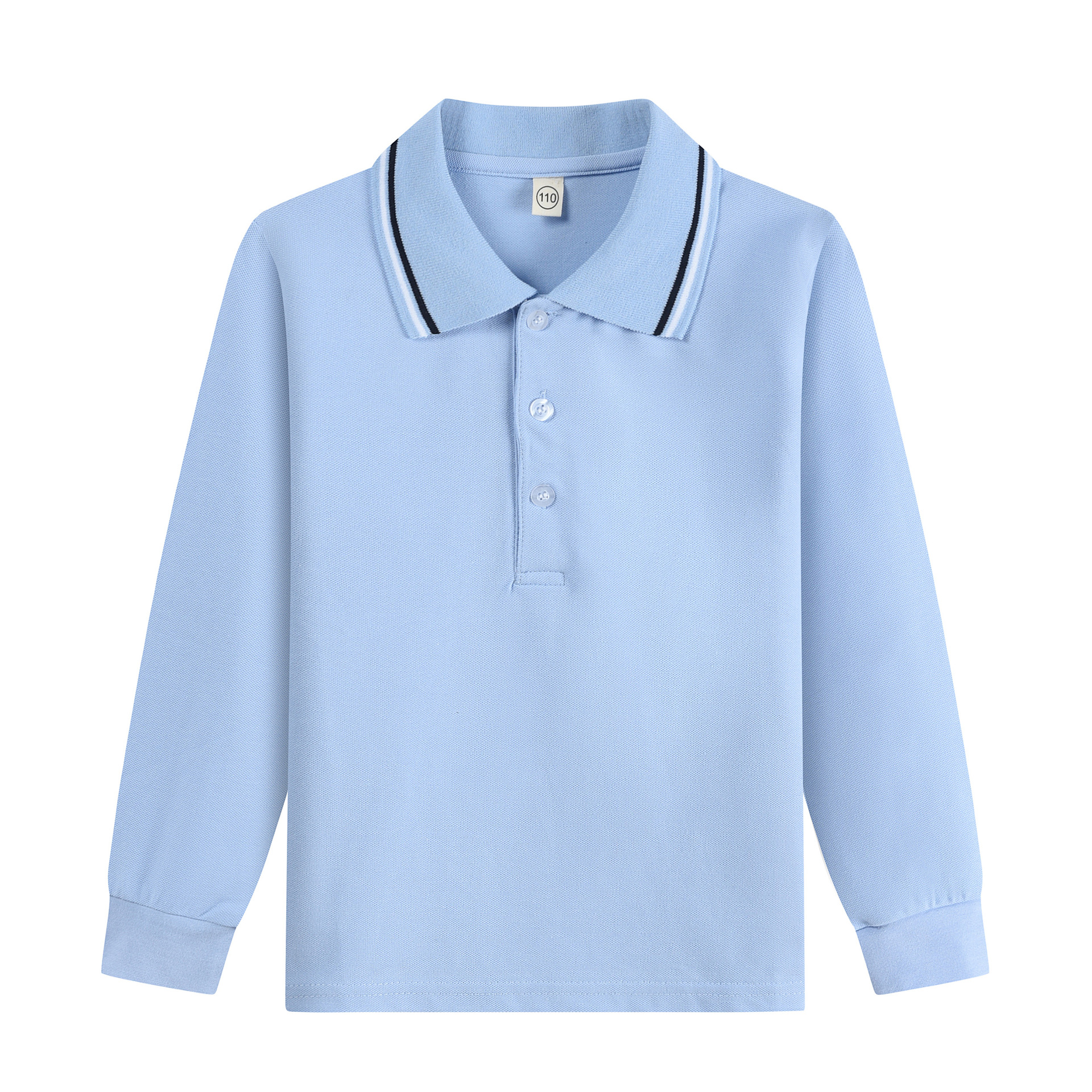 Picture of Boys' polo shirt long sleeve T-shirt children's cotton school uniforms girls lapel garden clothes White bottoming shirt a generation of hair