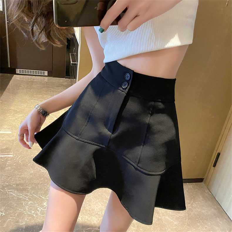Chubby Girls Large Size High Waist Ruffled Fishtail Skirt Summer New Slim A- Line Skirt Women's Hip Skirt