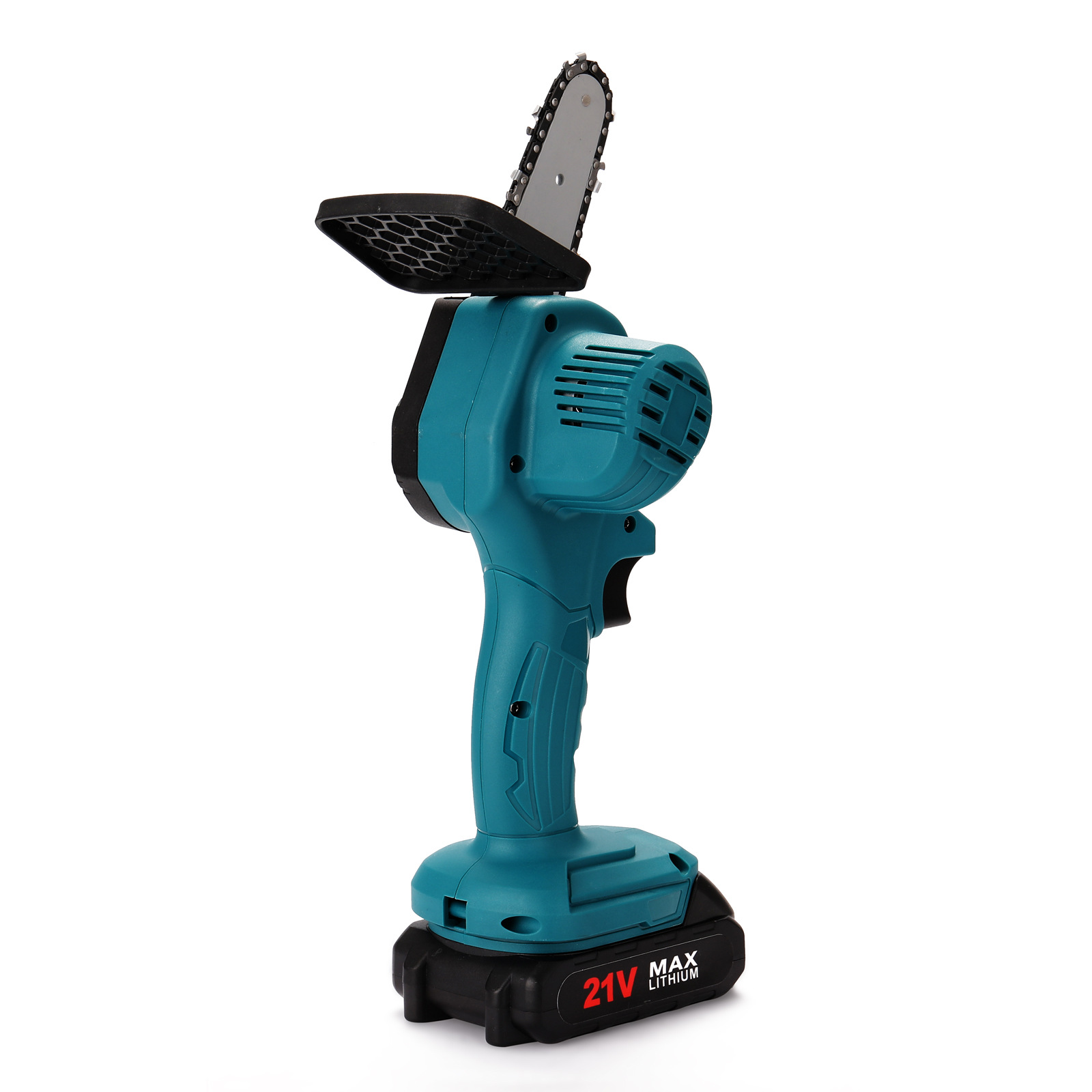 Picture of 4 Inch Electric Chain Saw Electric Saw Rechargeable Lithium Electric Saw Portable Electric Chain Saw Household Outdoor Wireless Small Saw Tree Cutting