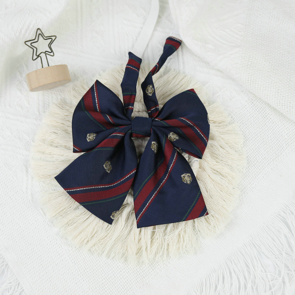 Picture of Jk Japanese Style Uniform Leather-band Free Tie Men's Bow Tie Women's All-match School Style Daily Striped Simple School Uniform