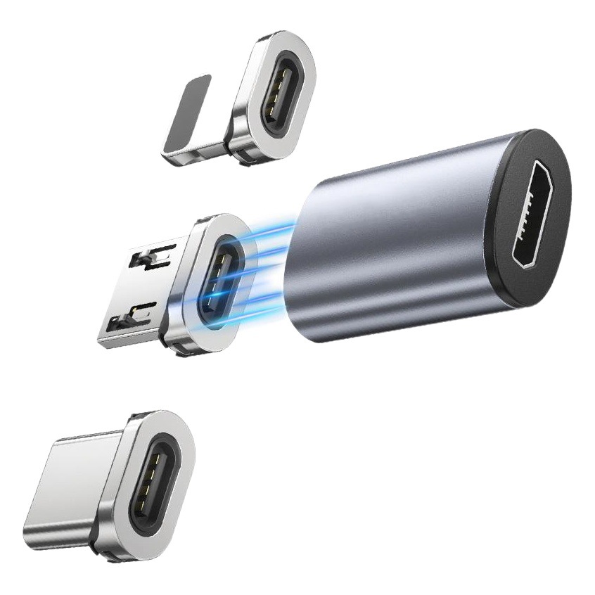 Magnetic adapter Android three-head adapter mini mobile phone adapter suitable for Apple TYPEC Android