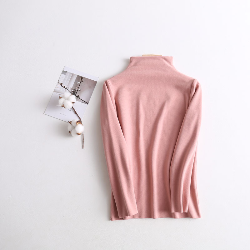 Picture of Children's cationic bottoming shirt seamless elastic autumn and winter boys and girls mid-collar velvet warm inner western style top
