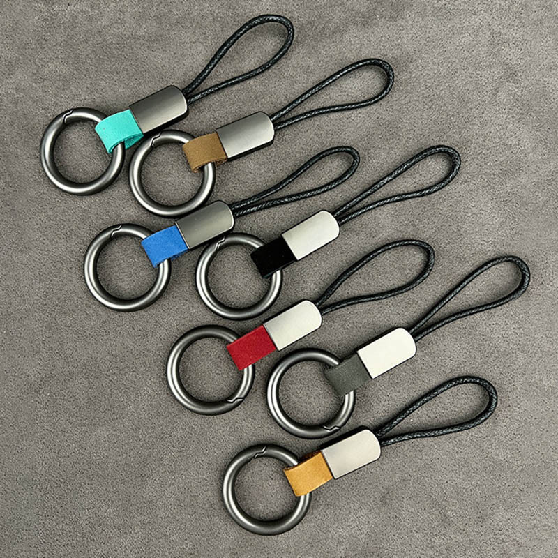 Suede ring key chain pendant creative personality car key ring ring back that women's simple hand rope hanging buckle