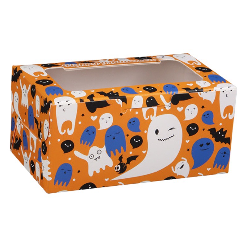 Halloween Cupcake Packing Box Western Point Box Cake Box Window Transparent Mousse Dessert Egg Tart Box Spot
