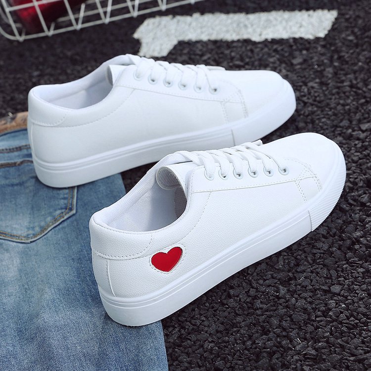 2025 Spring, Summer, Autumn and Winter Export New Women's Shoes Women's Sneakers Heart Student Shoes Small White Shoes Low-Top Belt Shoes