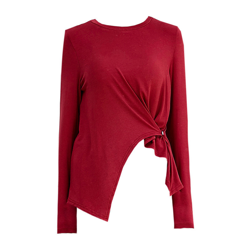 Picture of Buttoned Ethnic Square Jazz Training Top for Adults, Modern Dance Practice Clothing for Women, Versatile Solid Color