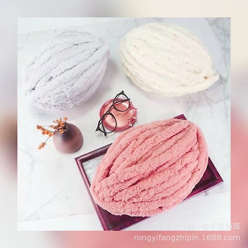 Extra Thick Ice Strip Wool Handmade Blanket Coral Fleece Ice Strip Novice Scarf Line Cushion Blanket Line