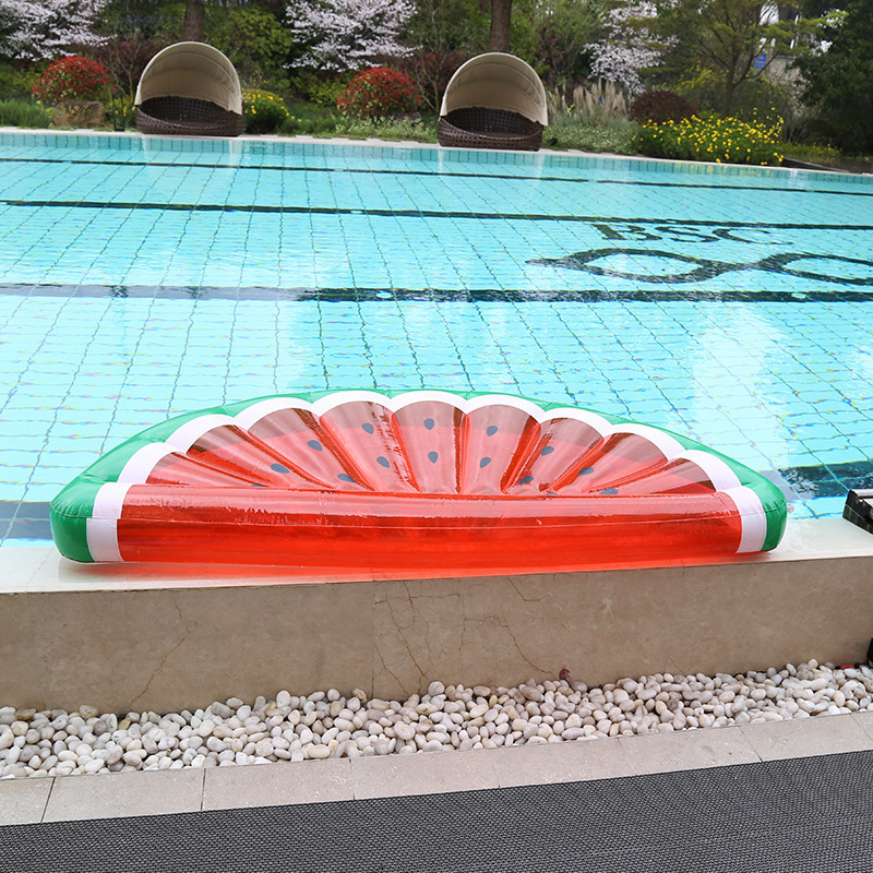 Picture of New Watermelon Floating Row Transparent Semicircle Inflatable Floating Bed Wholesale Water Adult Swimming Ring Water Inflatable Lounger