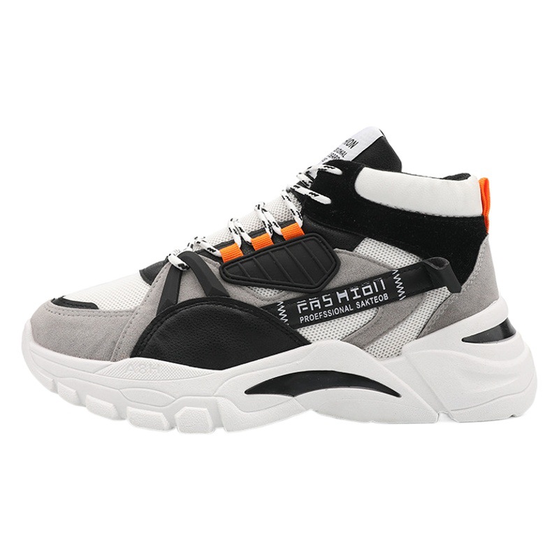Men's Shoes Spring New High-top Shoes Men's Fashionable sneaker Men's All-match Breathable Torre Shoes Student Shoes Men's