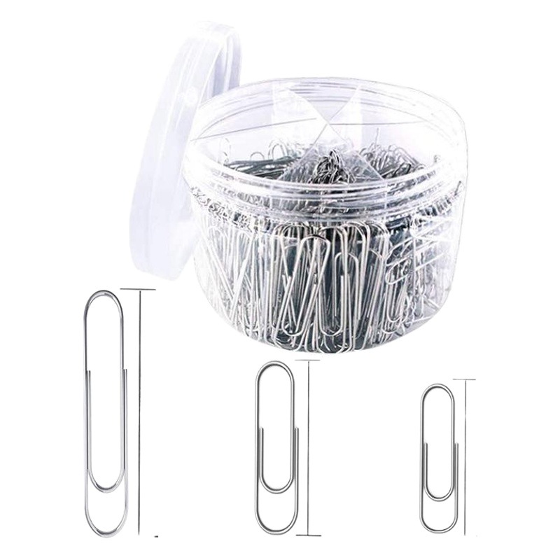 Amazon Hot Sale Metal Paper Clip Set Color Plastic-coated Paper Clip Multi-specification Combination Paper Clip