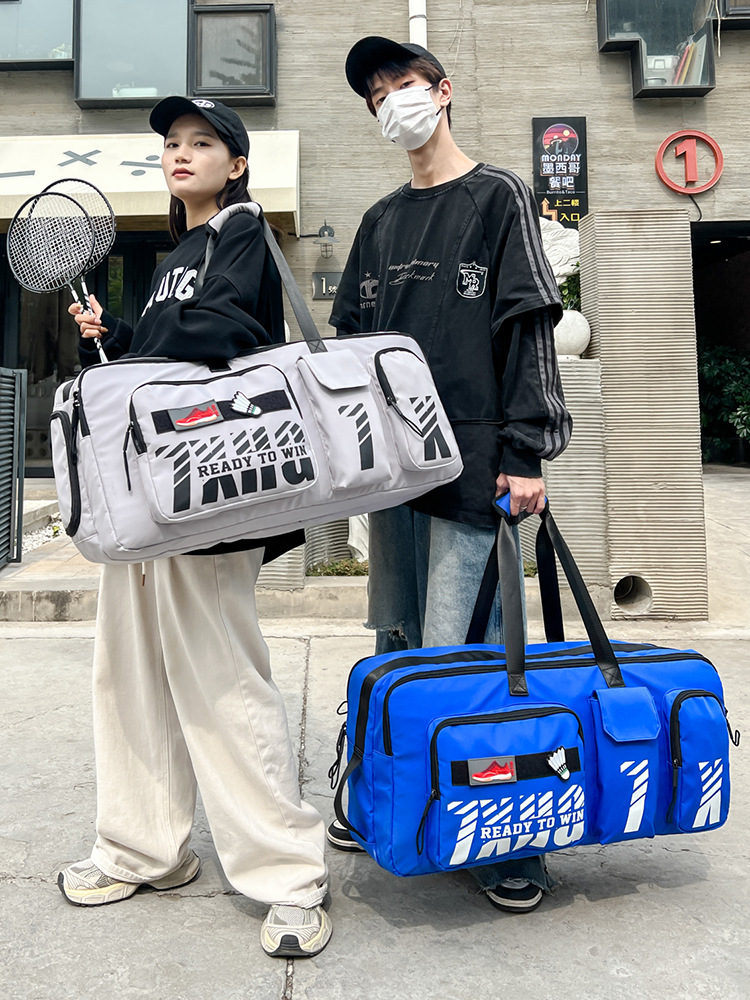 Picture of New badminton bag shoulder rectangular bag generous bag large capacity portable tennis bag men and women sports fitness