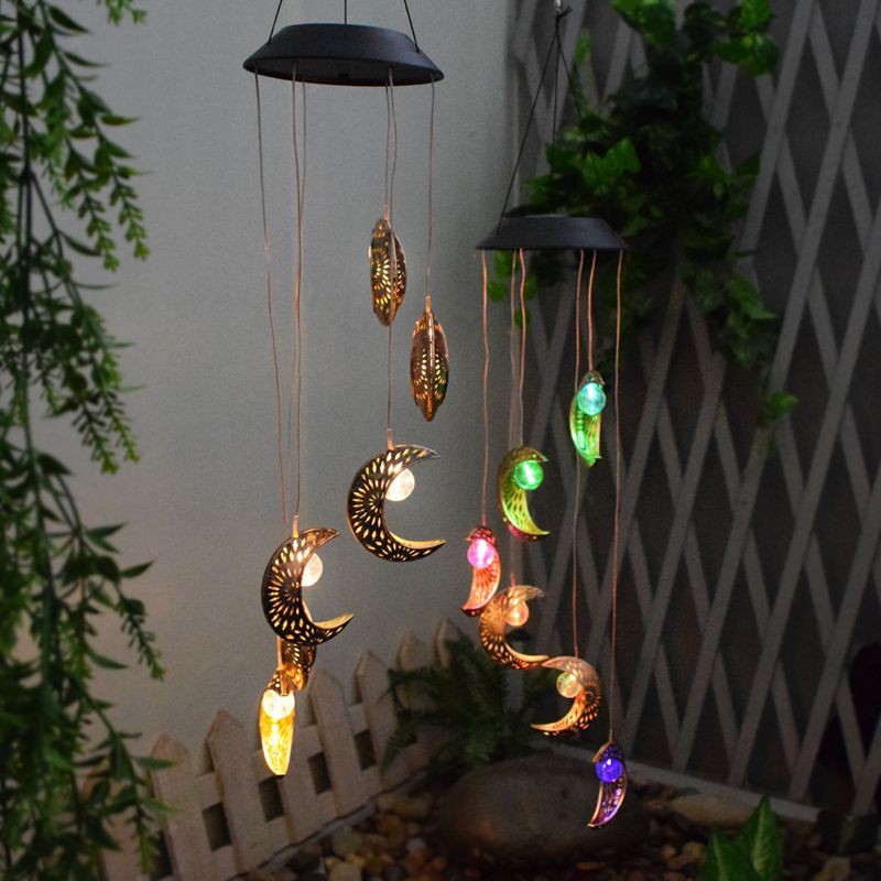 Picture of Solar outdoor garden lawn lamp cross-border new garden villa decorative lamp moon wind chimes waterproof hanging lamp
