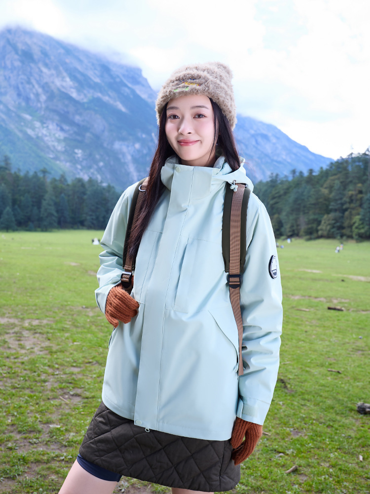 Luotuo Same Style Jacket Women's Three-In-One Jacket Men's Windproof, Waterproof and Anti-Fouling Outdoor Hiking and Mountaineering Clothing Customized