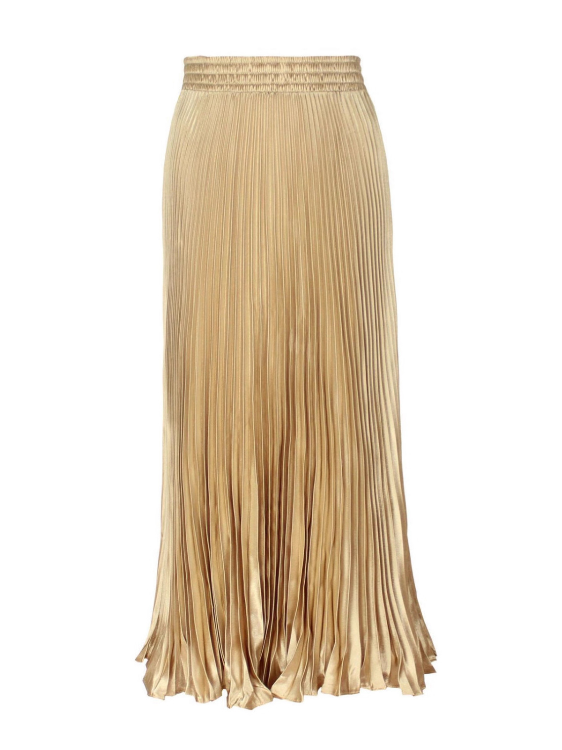 European and American export sedan metallic bright long skirt, loose high-waisted elegant pleated accordion large swing midi skirt, 1 meter
