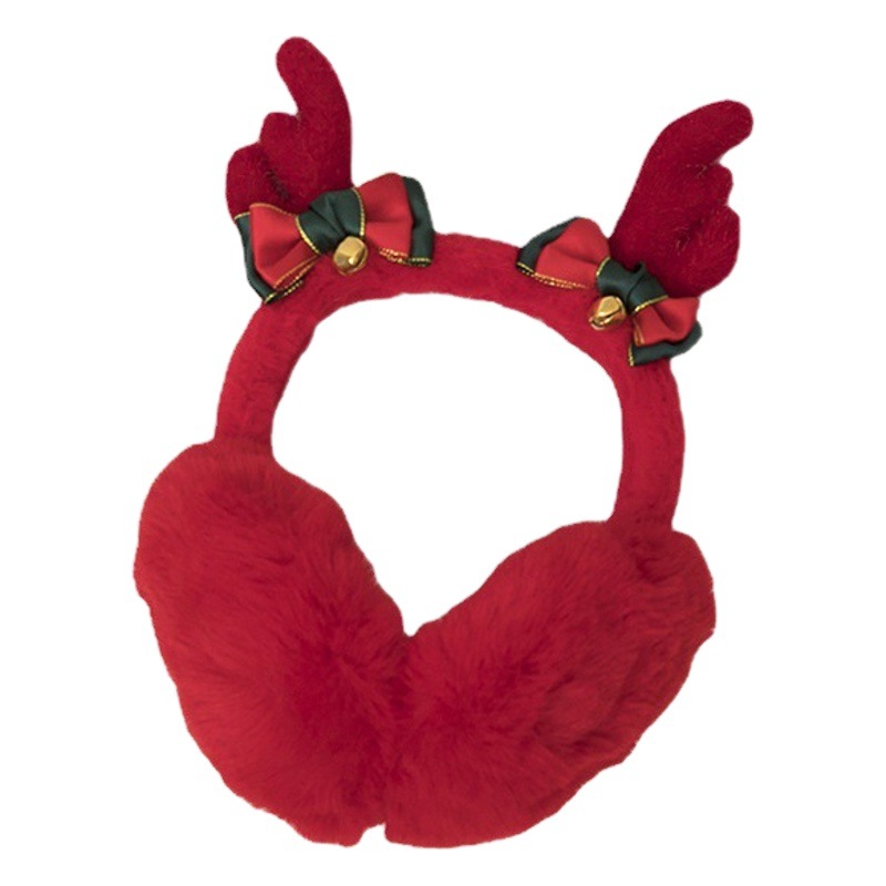 Picture of Christmas antlers foldable children's earmuffs winter warm earmuffs full velvet earmuffs windproof cold protection students ear warming