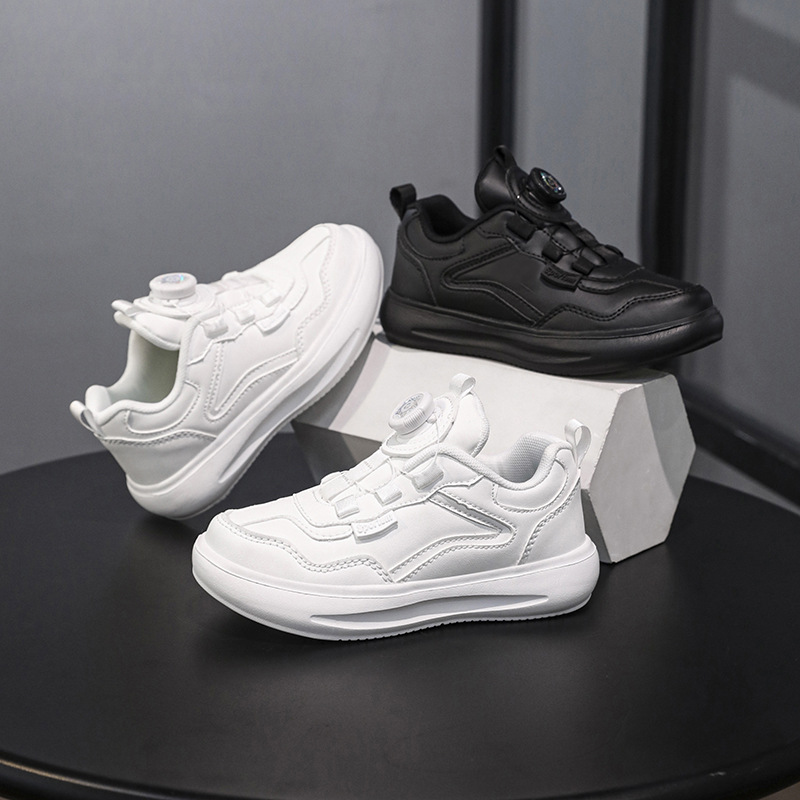 Children's Small Black Shoes Spring and Autumn New Boys and Girls White sneaker Students Black Dance Shoes Thick Sole Torre Shoes