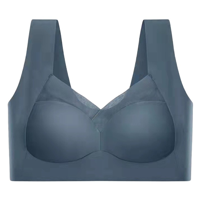 Sand breathable underwear for women summer thin ice silk fixed cup seamless wireless sexy 5D sports bra for women