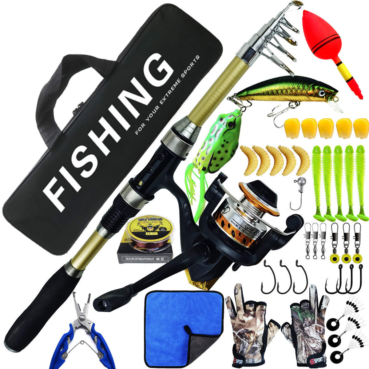1.8 m new Luya Rod suit fishing rod set Rod wheel suit freshwater seawater fishing gear suit
