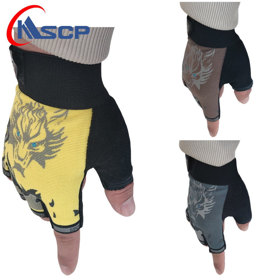 Outdoor Mountain Bike Gloves Riding Gloves Half Finger Non-slip Wear-resistant Breathable Sports Fitness Gloves for Men and Women