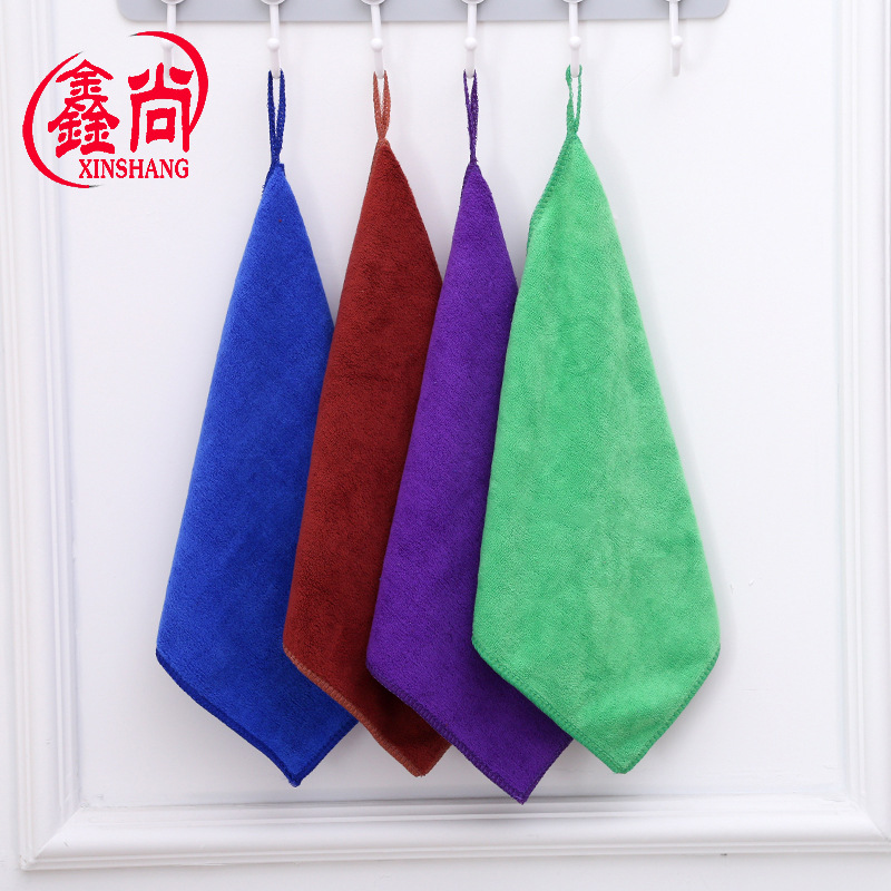 Picture of Wholesale microfiber small square 30*30 absorbent quick-drying towel kitchen cloth car towel custom logo