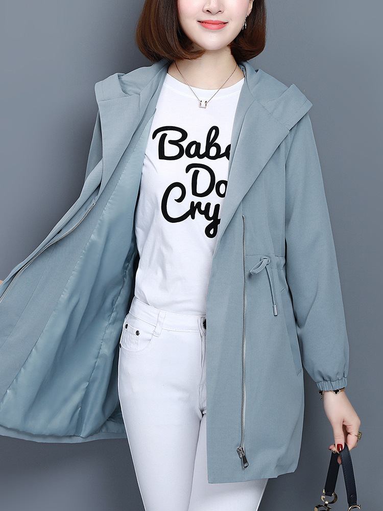 Picture of Casual Waist Slimming Coat Women's 2024 Spring and Autumn Korean Style plus size Loose Middle-aged Mother's Age-reducing Mid-length Coat