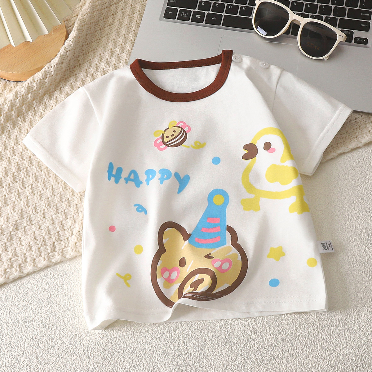 Picture of Children's Short-sleeved T-shirt Cotton New Children's Summer Baby Clothes Boys' Thin Girls' Top Summer Children's Clothing