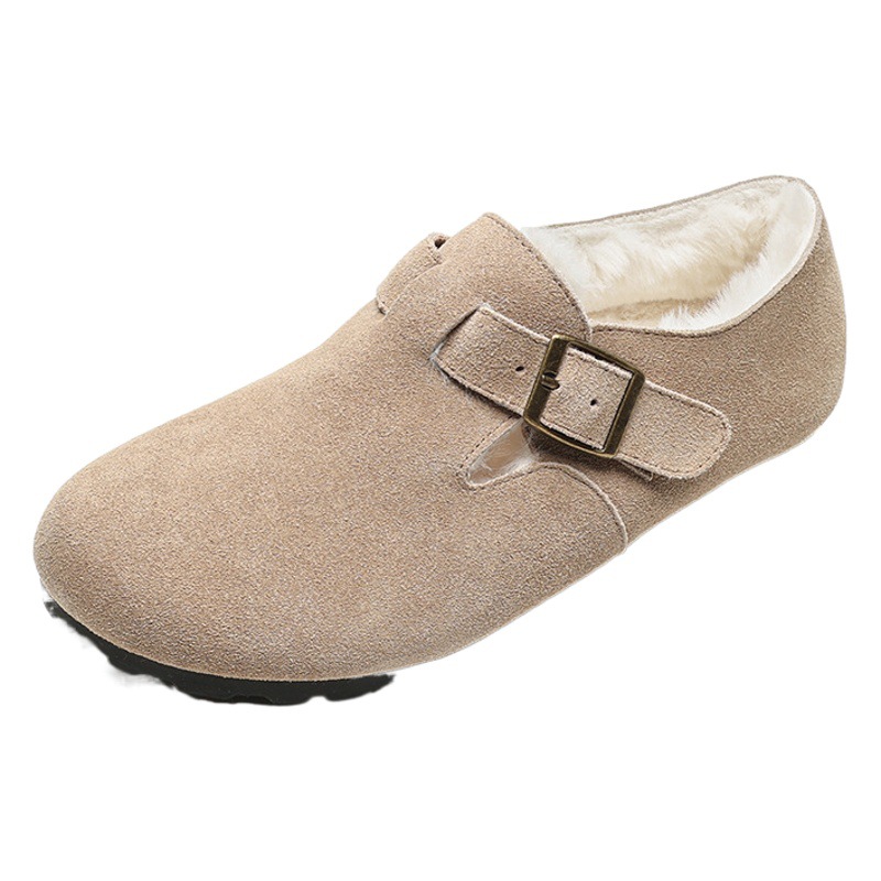 Weiwei girl 959-12 genuine leather suede cotton shoes Boken shoes women's fleece-lined outer wear Boken plush shoes winter