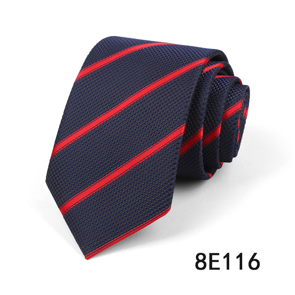 Picture of Men's Tie Business Casual Stripesd Tie 8cm Polyester Jacquard Embroider Print Tie Wholesale Formal Wear