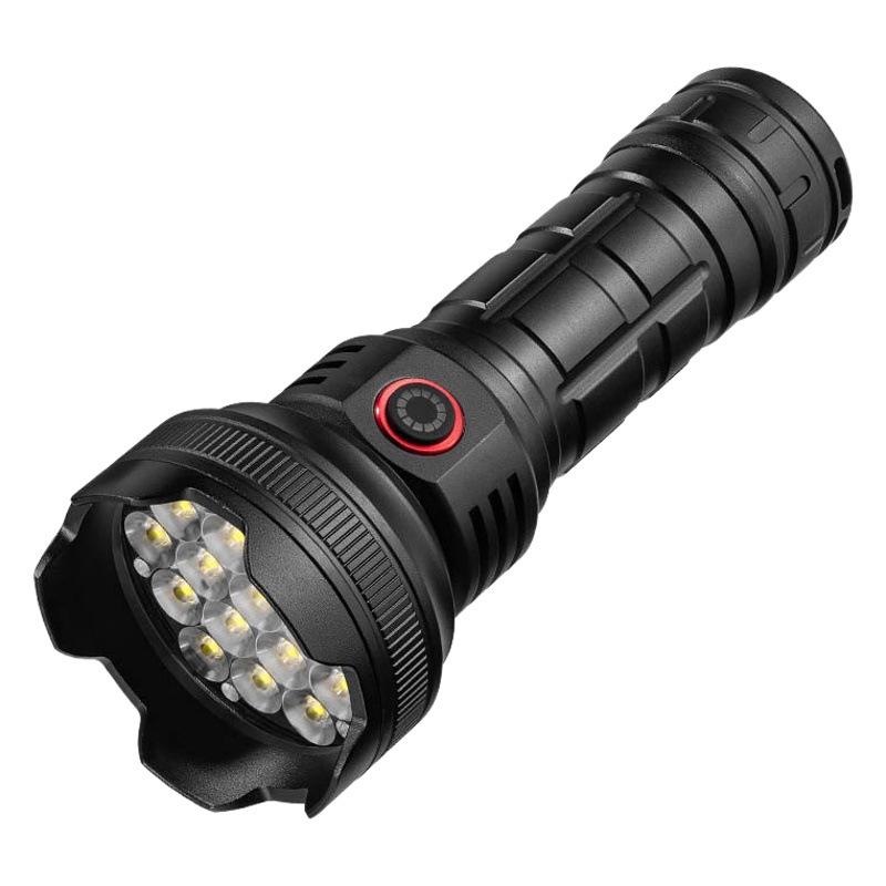Cross-Border Led Strong Light Flashlight Broken Window Safety Hammer Bright Strong Light Cannon Emergency Strong Light Flashlight
