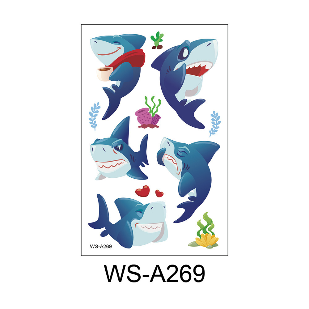 Picture of Spot Wholesale Children's Cartoon Original Tattoo Stickers Marine Animal Summer Tattoo Stickers Dolphin Shark Little Whale