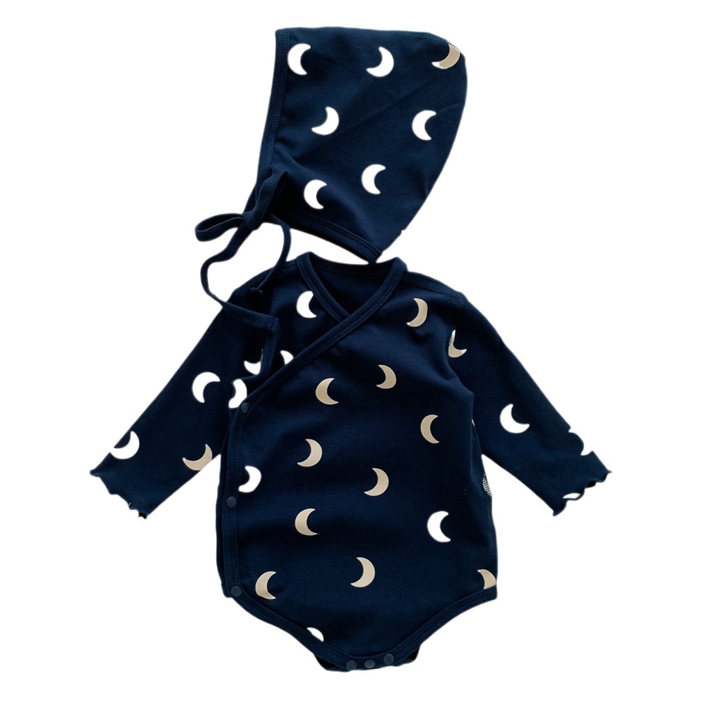 2025 New Baby Onesie Korean Style Baby Spring and Autumn Boys and Girls Harness Boneless Monk Clothes Bag Fart Clothes Romper Suit