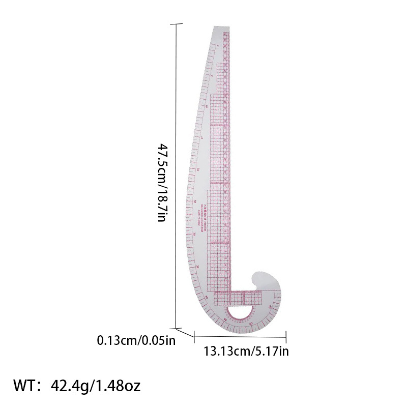 Picture of Pattern printing ruler clothing scale pattern making clothing curve cutting sewing tool multi-functional pattern printing ruler
